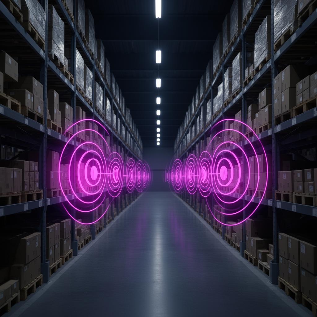 RFID signal scanning inventory in a modern warehouse