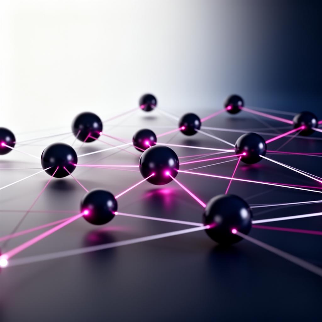 Connected IoT and AI network nodes visualization